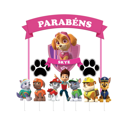 Topo Bolo Patrulha Pata Rosa