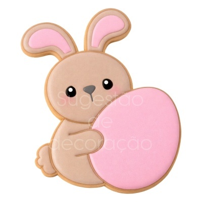 Cortador c/ Carimbo Coelho com Ovo