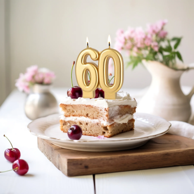 Vela Número 60 Dourada
