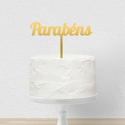 Topo Bolo Parabéns Letra 4 Acrilico