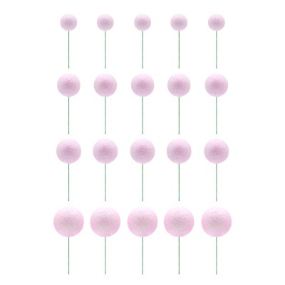 Toppers Bolas Glitter Rosa - conj.20