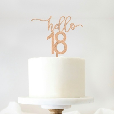 Topo Bolo Hello Idade MDF