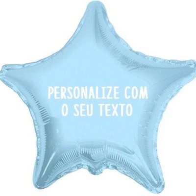 Balão + Texto Estrela Azul Claro