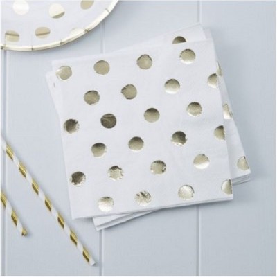 Guardanapos Douradas Bolas Metalizado