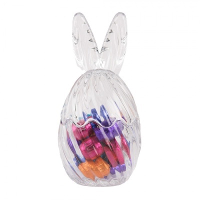 Bomboneira Coelho Orelhas Ovo Riscas Diagonal