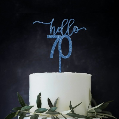 Topo Bolo Hello 70 Acrilico Glitter