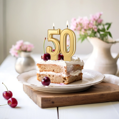 Vela Número 50 Dourada