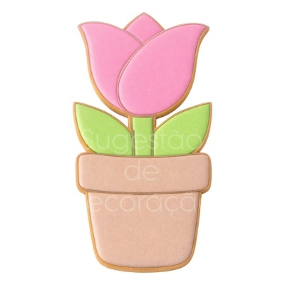 Cortador c/ Carimbo Vaso com Tulipa