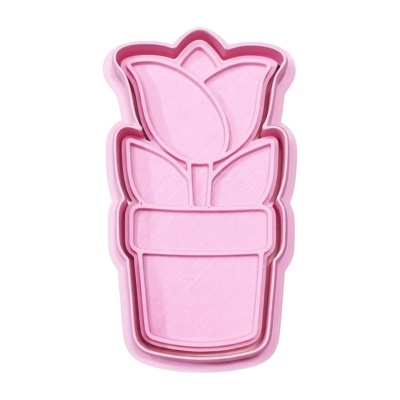 Cortador c/ Carimbo Vaso com Tulipa