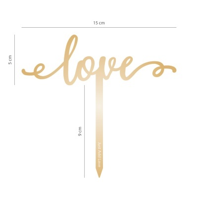 Topo Bolo Love Dourado