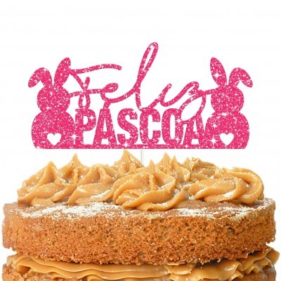 Topo Bolo Páscoa Papel Glitter