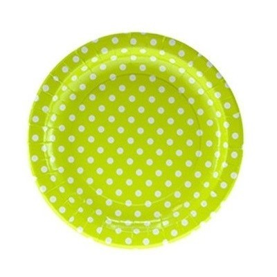 Pratos Verde Lima Bolinhas Grandes