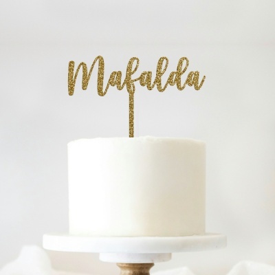 Topo Bolo Acrilico Letra 2 Glitter