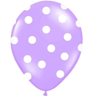 Conj. 6 Balões Bolinhas Lilás