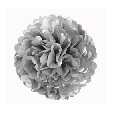 Conj. 3 Pompons Prateados