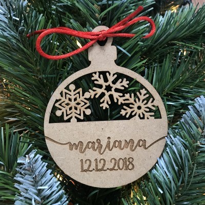 Bola Natal Gravada MDF