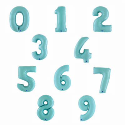 Balão Número Azul Menta Gigante