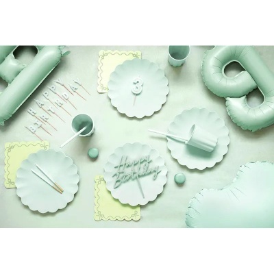 Topo Happy Birthday Verde Claro Acrílico