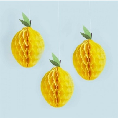 3 Pendentes Decorativos Lemon & Gingham