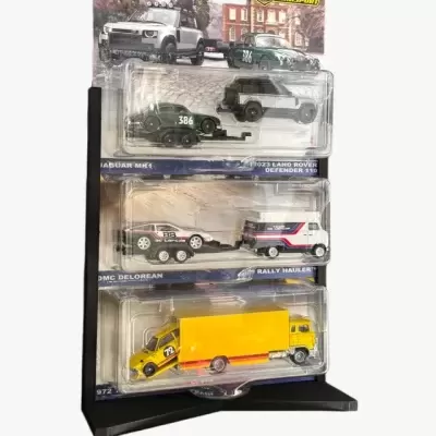 Brinquedos Hot Wheels Team Transport em embalagem com carros e carrinhas em escala