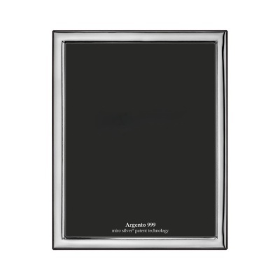 Moldura retangular prateada com texto Argento 999