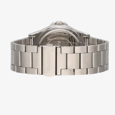 Relógio de pulso com bracelete de metal prateado