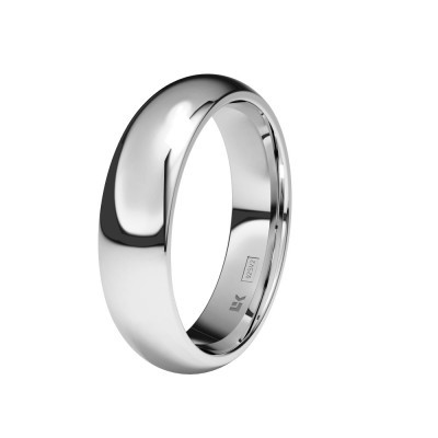 Anel prateado polido liso com marcações internas LKR 925