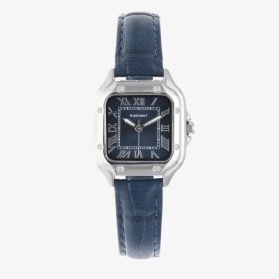 Relógio de pulso com bracelete azul e mostrador quadrado azul