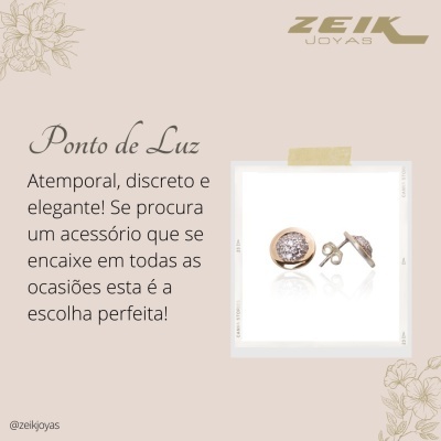 Brincos redondos em metal dourado com pedras brilhantes