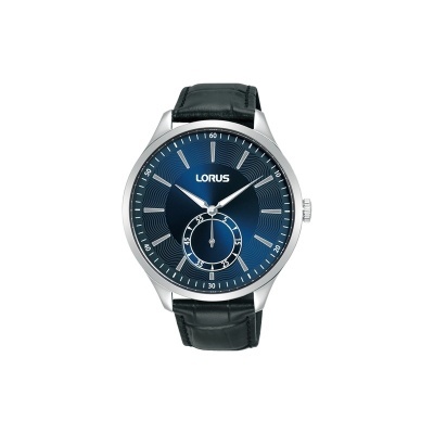 Relógio LORUS azul com bracelete preta em pele