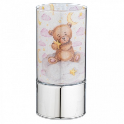 Candeeiro infantil com urso e estrelas