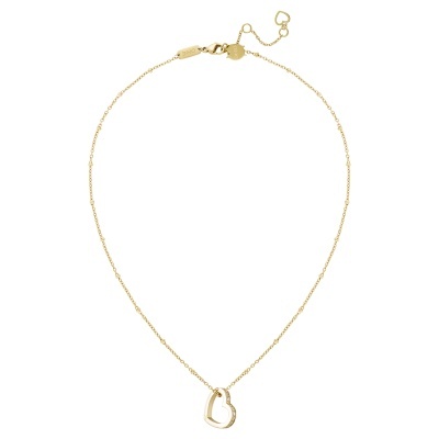 Colar dourado com pendente de coração aberto