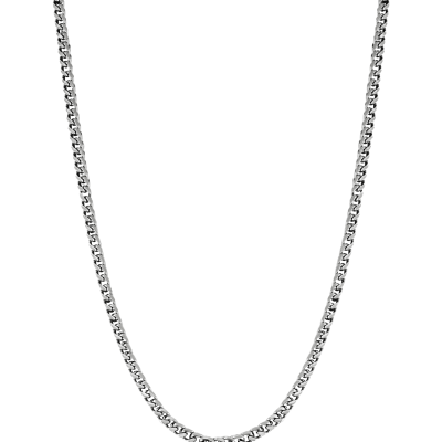 Colar de corrente prateada em metal