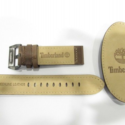 Correia de relógio de couro genuíno com logotipo Timberland e estojo oval