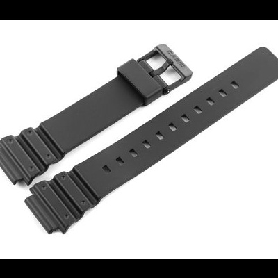 Bracelete preta para relógio em silicone com fivela