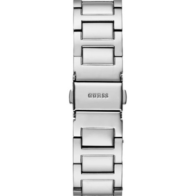 Pulseira de aço inoxidável prateado com fecho gravado GUESS