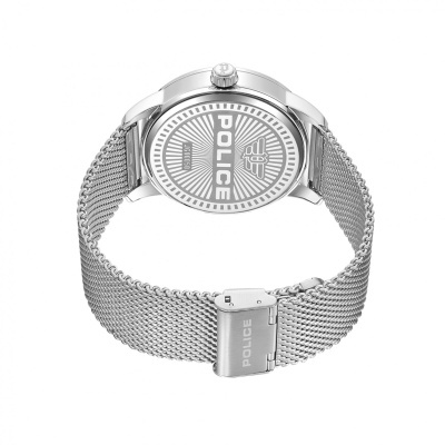 Relógio Police prateado com bracelete em malha metálica