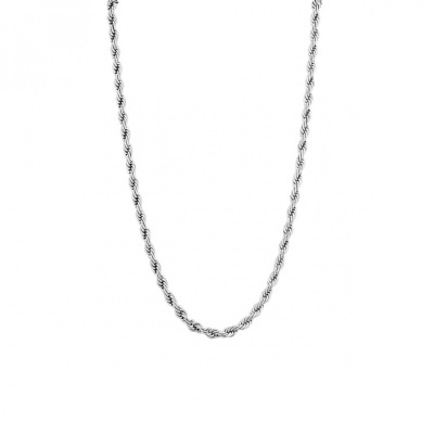 Colar de corrente torcido prateado