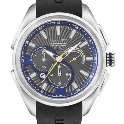 Relógio GANT com caixa de aço inoxidável e bracelete preta de borracha