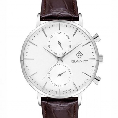 Relógio GANT com bracelete castanha e mostrador branco