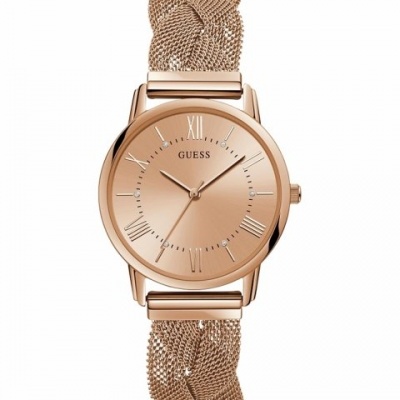 Relógio dourado GUESS com bracelete em malha metálica