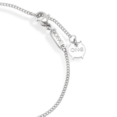 Colar prata com duas etiquetas e fecho de lagosta