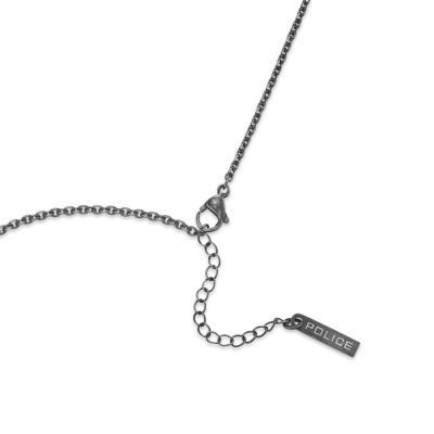 Colar em metal prateado com pendente POLICE
