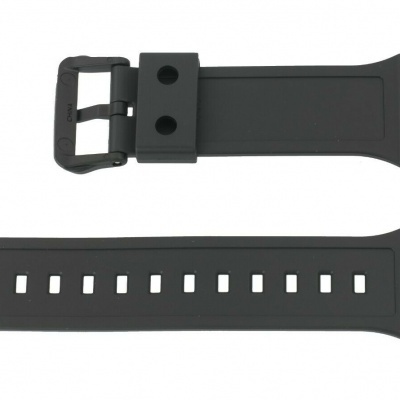 Pulseira preta para relógio em silicone ou borracha com fivela preta