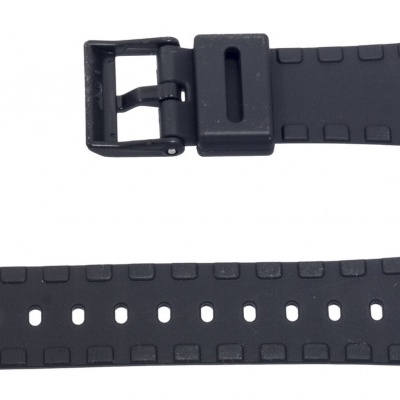 Correia de relógio preta de dois segmentos com fivela preta e textura quadrada