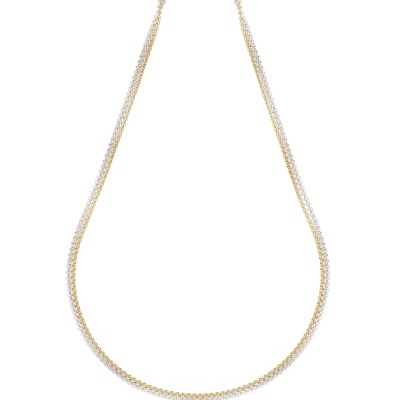 Colar de corrente com fios dourado e prateado e fecho magnético