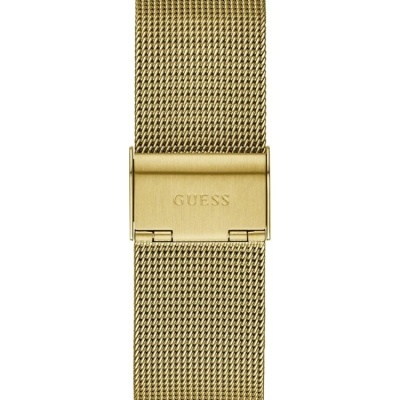 Correia de relógio dourada em malha metálica com fecho GUESS