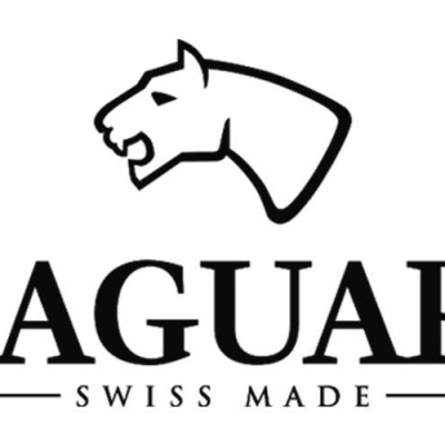 Logótipo Jaguar com cabeça de jaguar e texto 