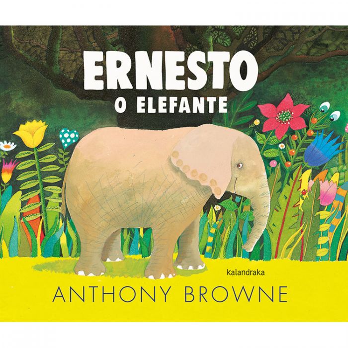 Ernesto o elefante (LER +) Capa do livro 'ERNESTO O ELEFANTE' com elefante rosa e flores coloridas
