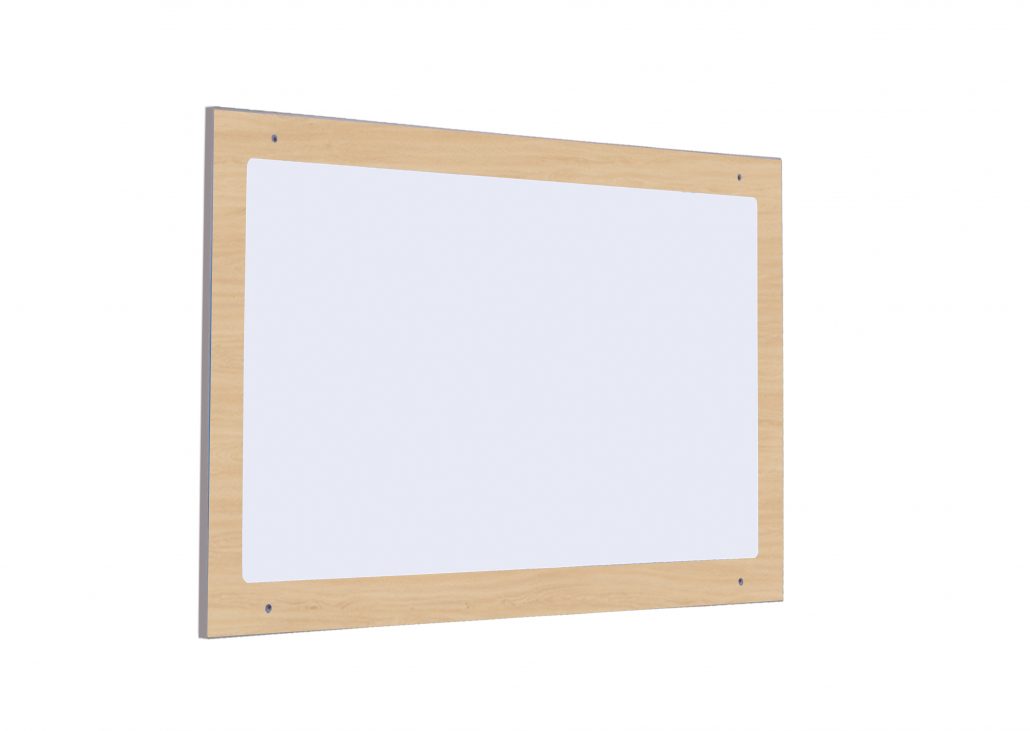 Espelho de Identidade Quadro branco com moldura de madeira clara